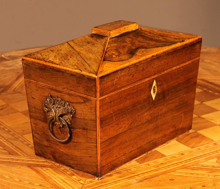 19th Century Walnut Tea Box From England For Sale at 1stDibs