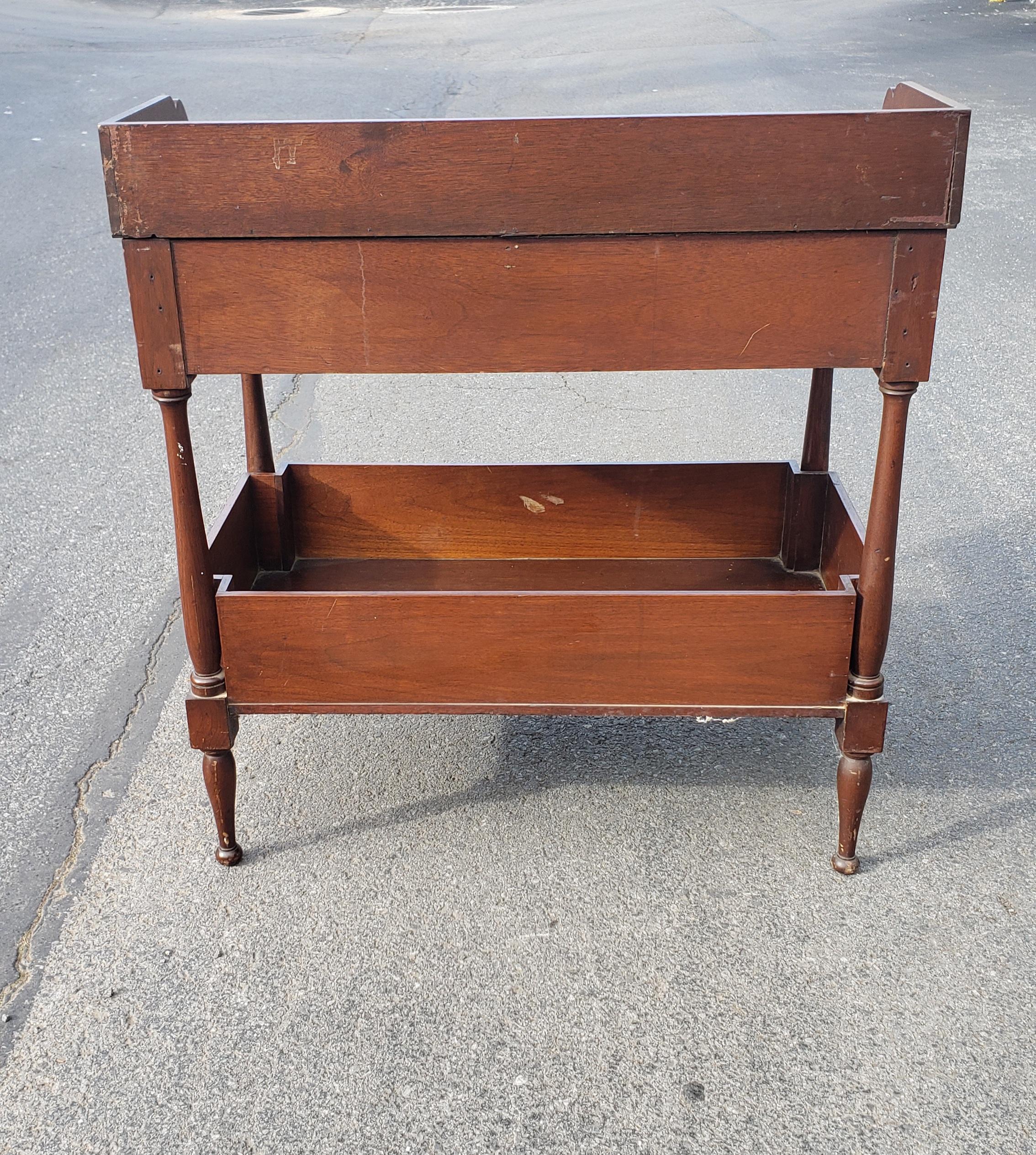 Mahogany 19th Century Walnut Tiered Washstand or Work Table with Drawer and Open Storage For Sale