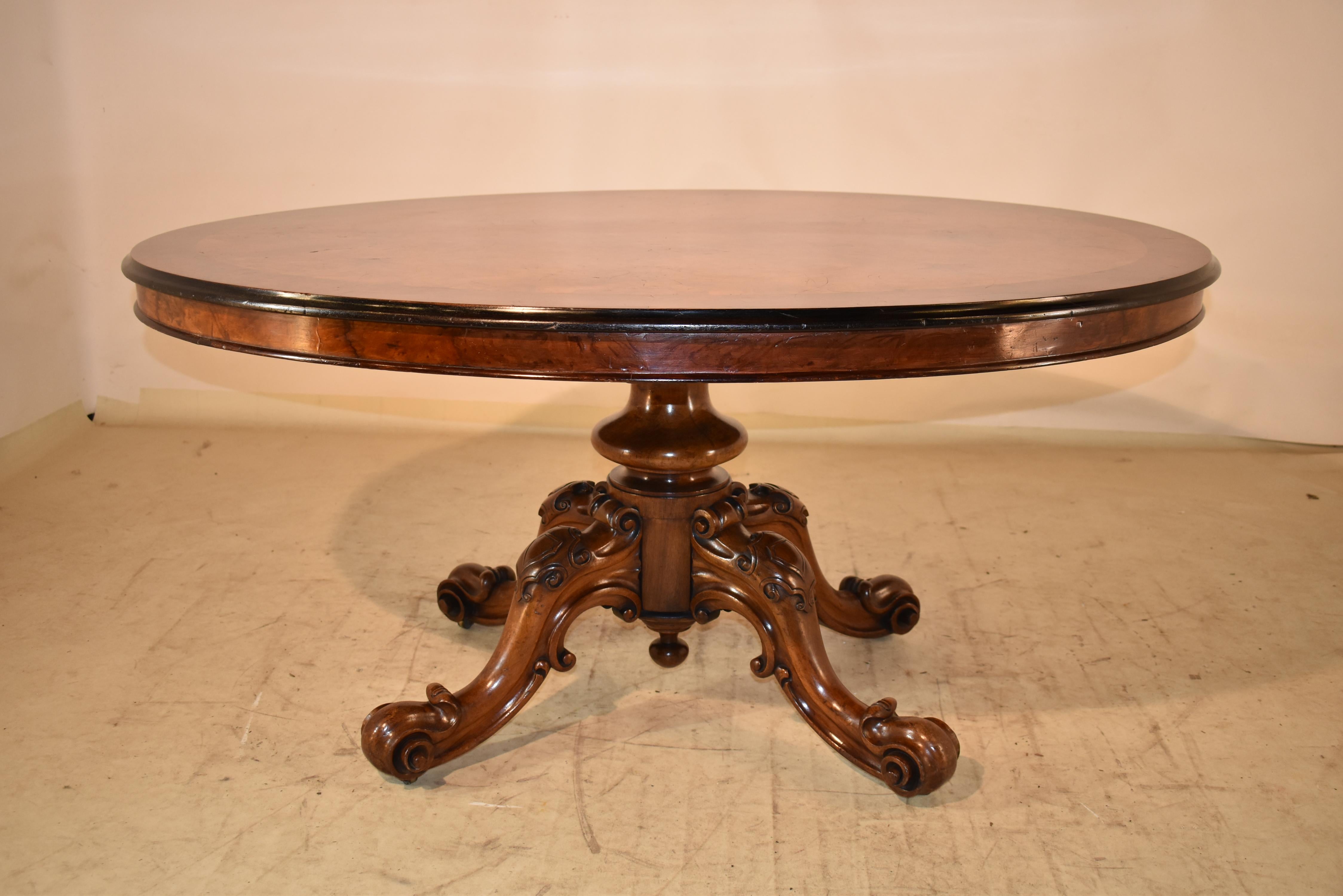 19th Century Walnut Tilt- Top Breakfast Table For Sale 4