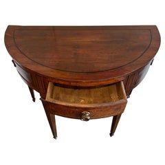 19th Century Walnut Tuscan Demi-Lune Console