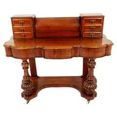 Antique 19th Century Walnut Vanity, Dressing Table, Dresser, Scotland, 1880