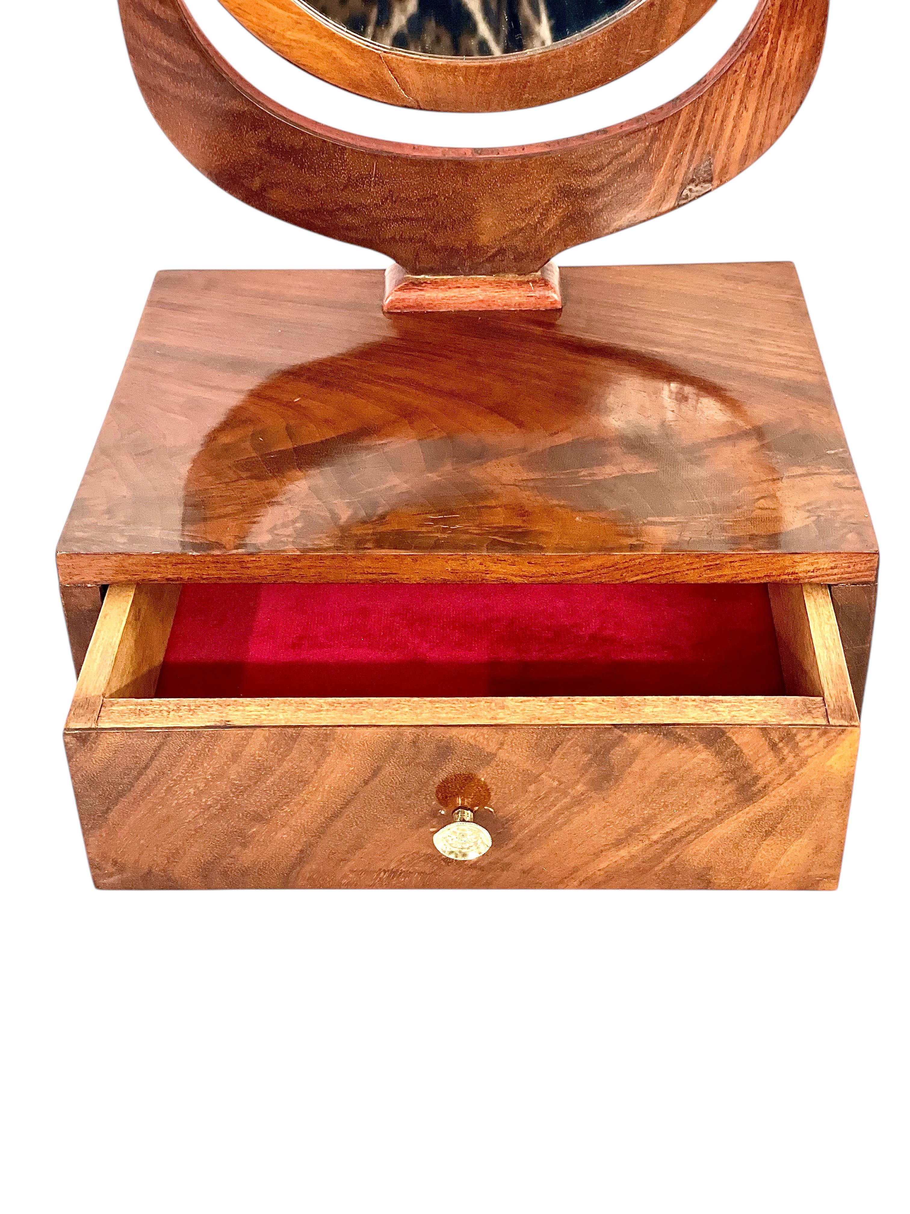 Hand-Crafted 19th Century Vanity Mirror with Drawer For Sale