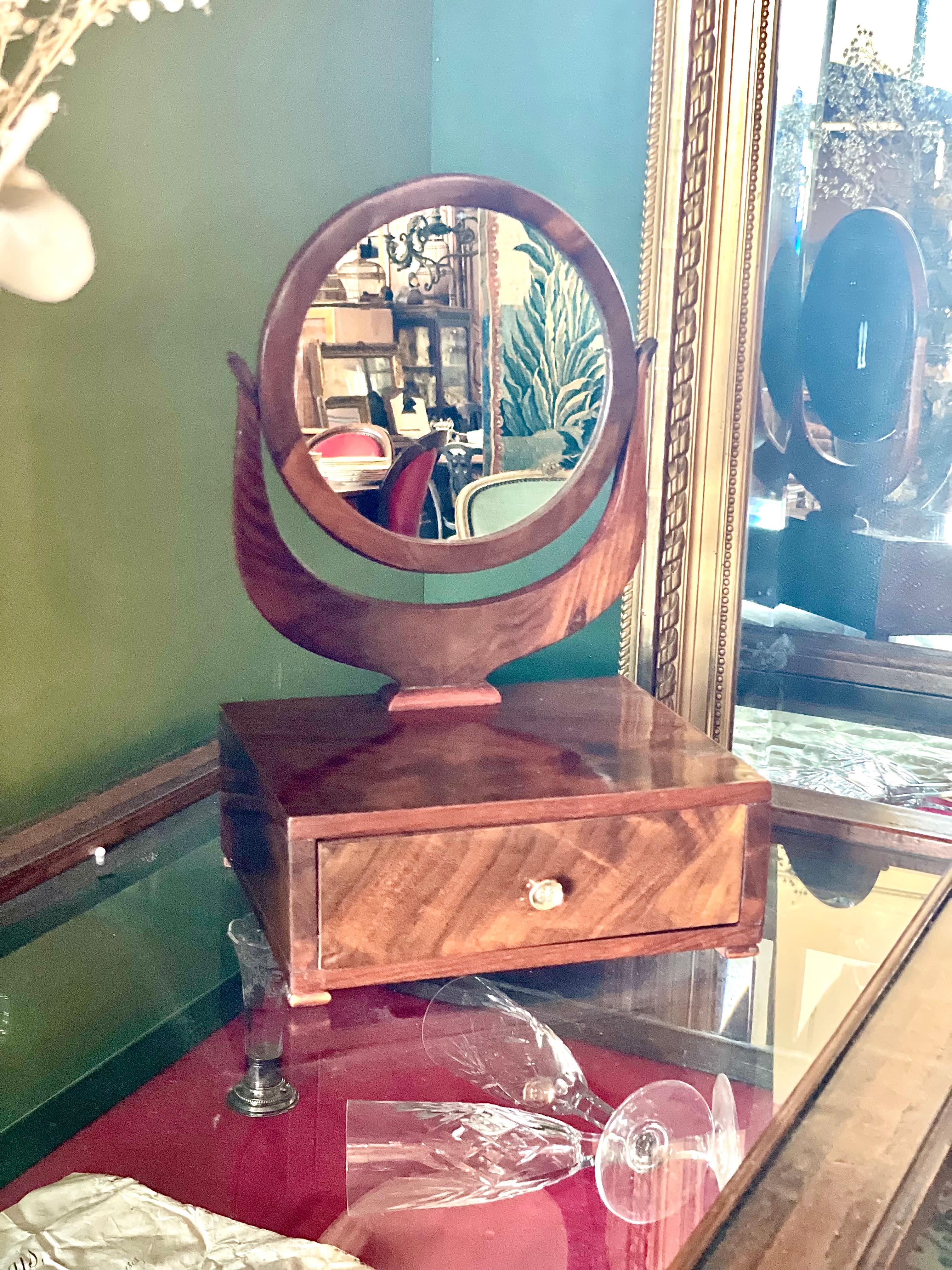 19th Century Vanity Mirror with Drawer For Sale 1