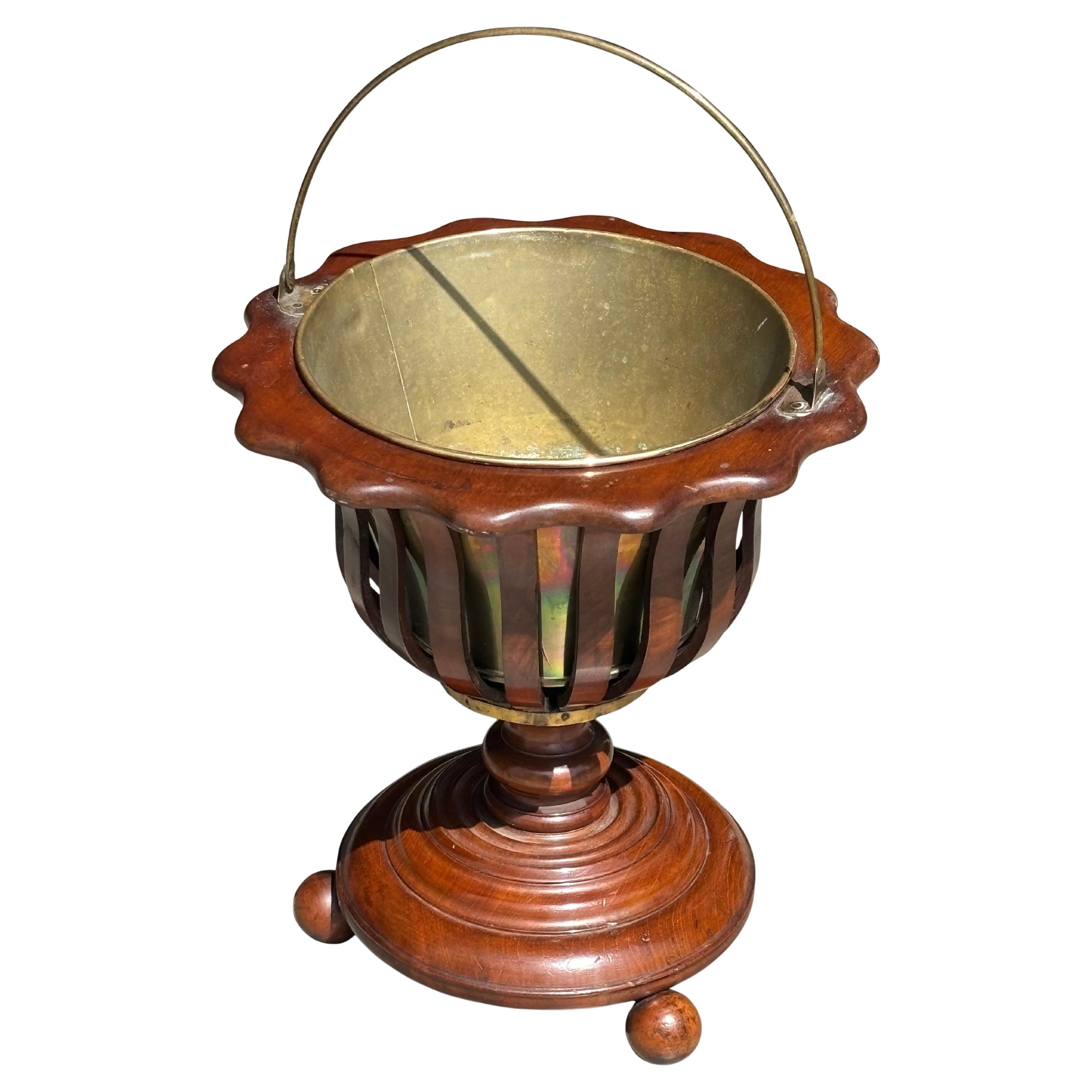 19th Century Walnut Vase-shaped Jardinière or Wine Cooler