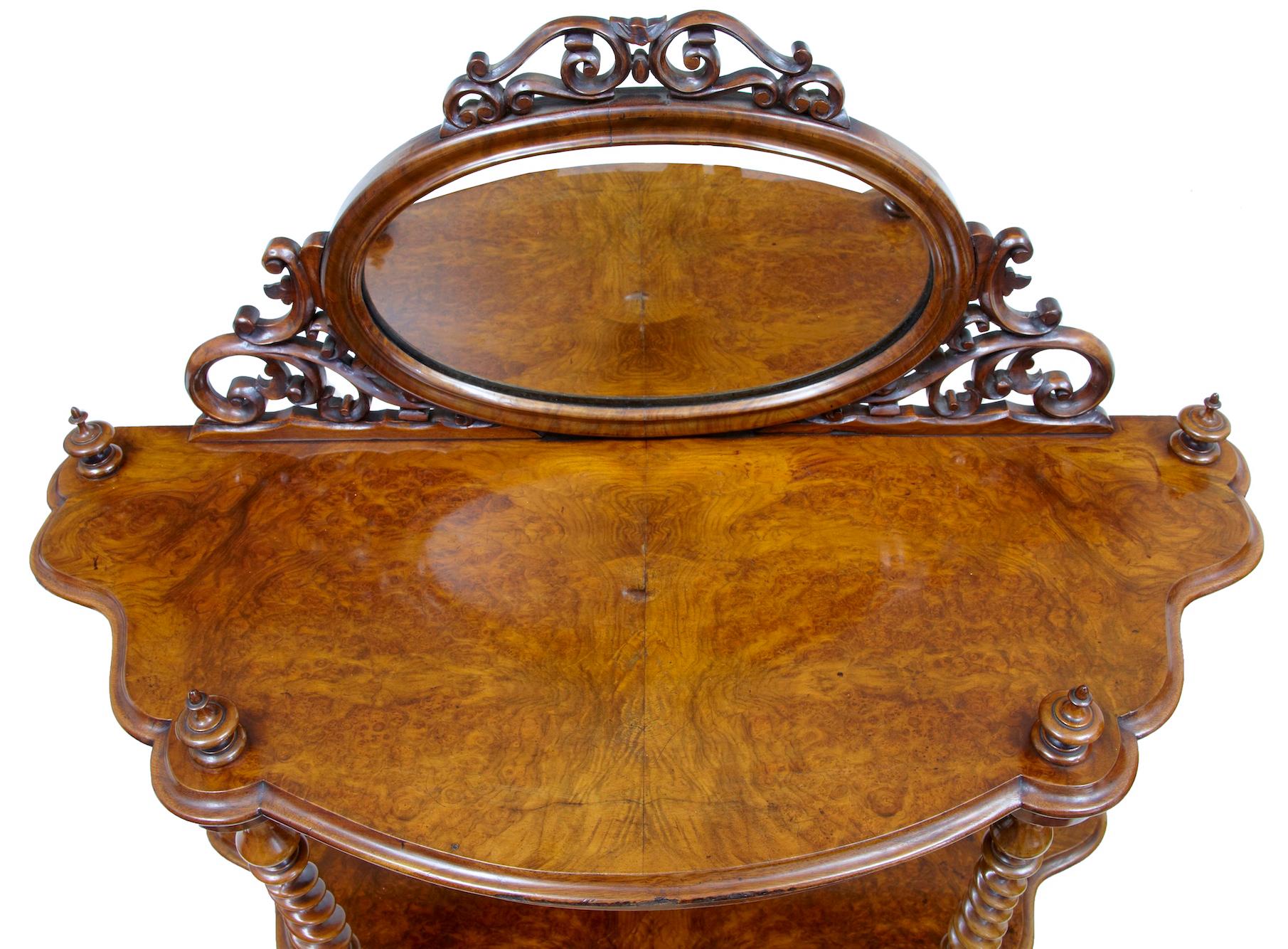 English 19th Century Walnut Victorian What Not Stand