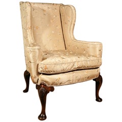 19th Century Walnut Wing Armchair Chair, circa 1820