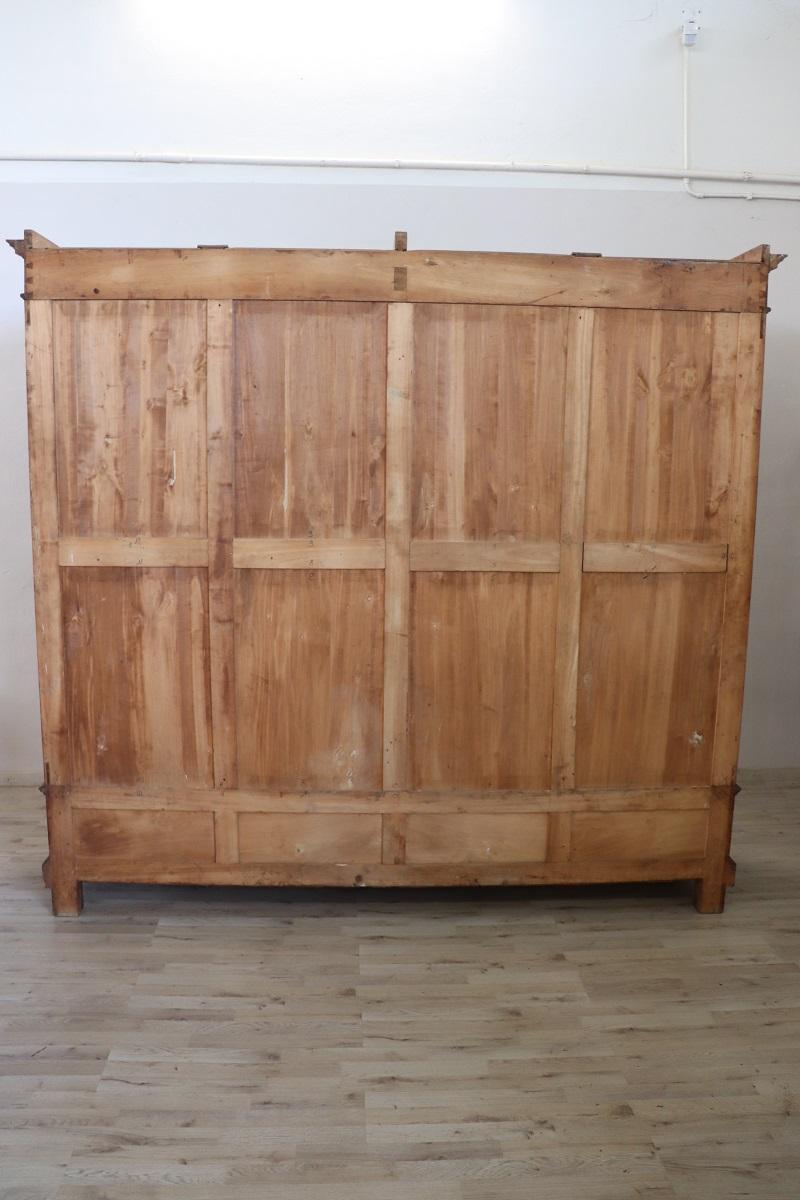 19th Century Walnut Wood Antique Large Wardrobe Four Doors 9