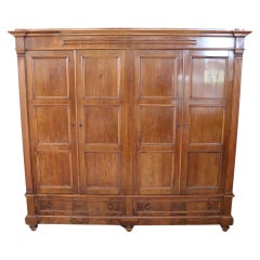 19th Century Walnut Wood Used Large Wardrobe Four Doors