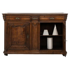 19th Century Walnut Wood French Buffet In Original Patina