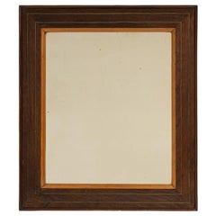 19th Century Walnut Wood Mahogany Mirror with Brass Details