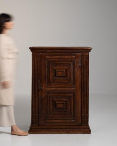 19th Century Walnut Wood Oak Cabinet in Original Patina
