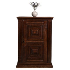 19th Century Walnut Wood Oak Cabinet in Original Patina