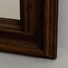 19th Century Walnut Wood Pair of Oak Mirrors in Original Patina