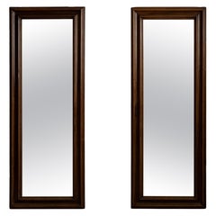 19th Century Walnut Wood Pair of Oak Mirrors in Original Patina