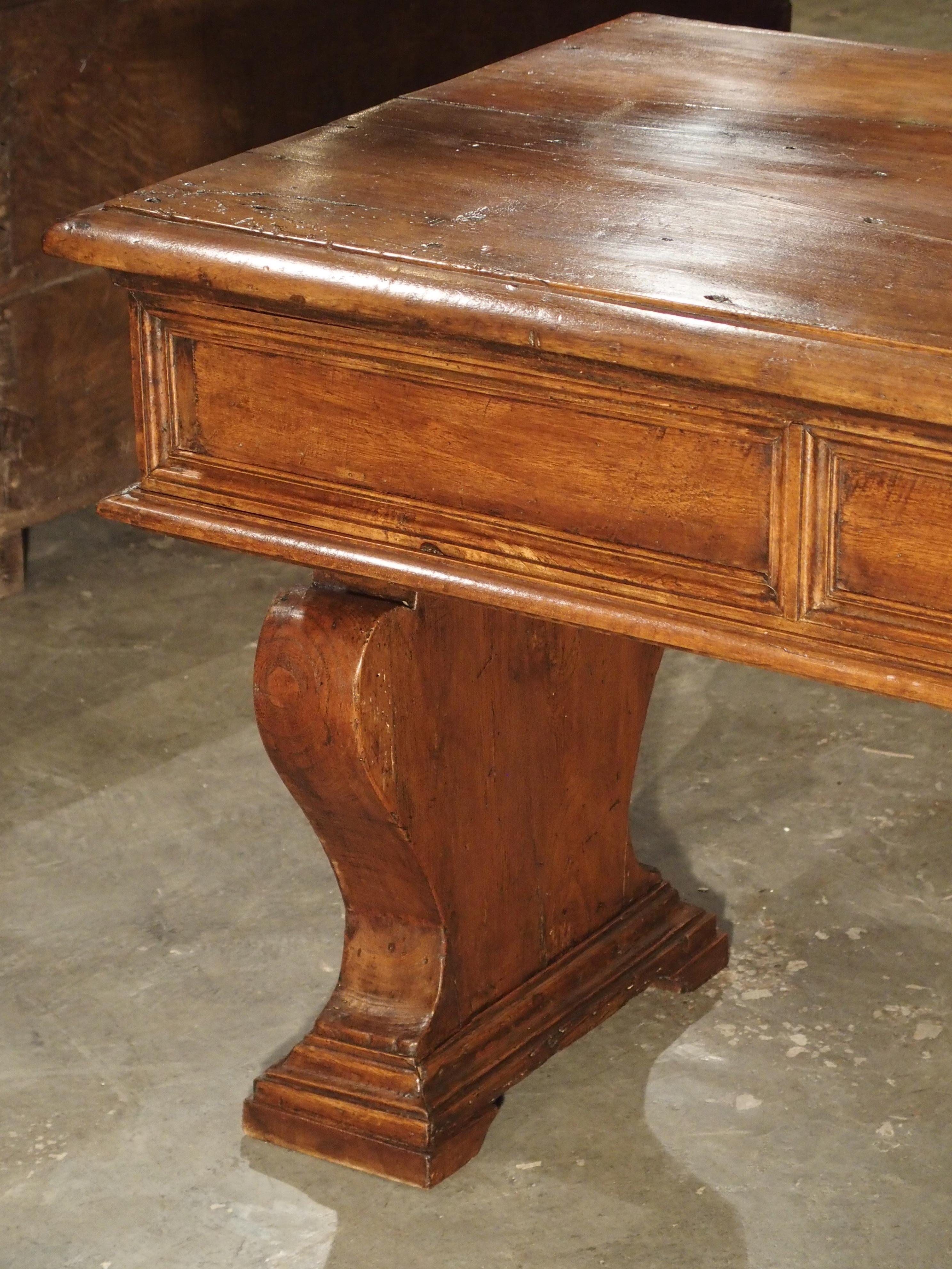 19th Century Walnut Wood Refectory Table from Italy 6