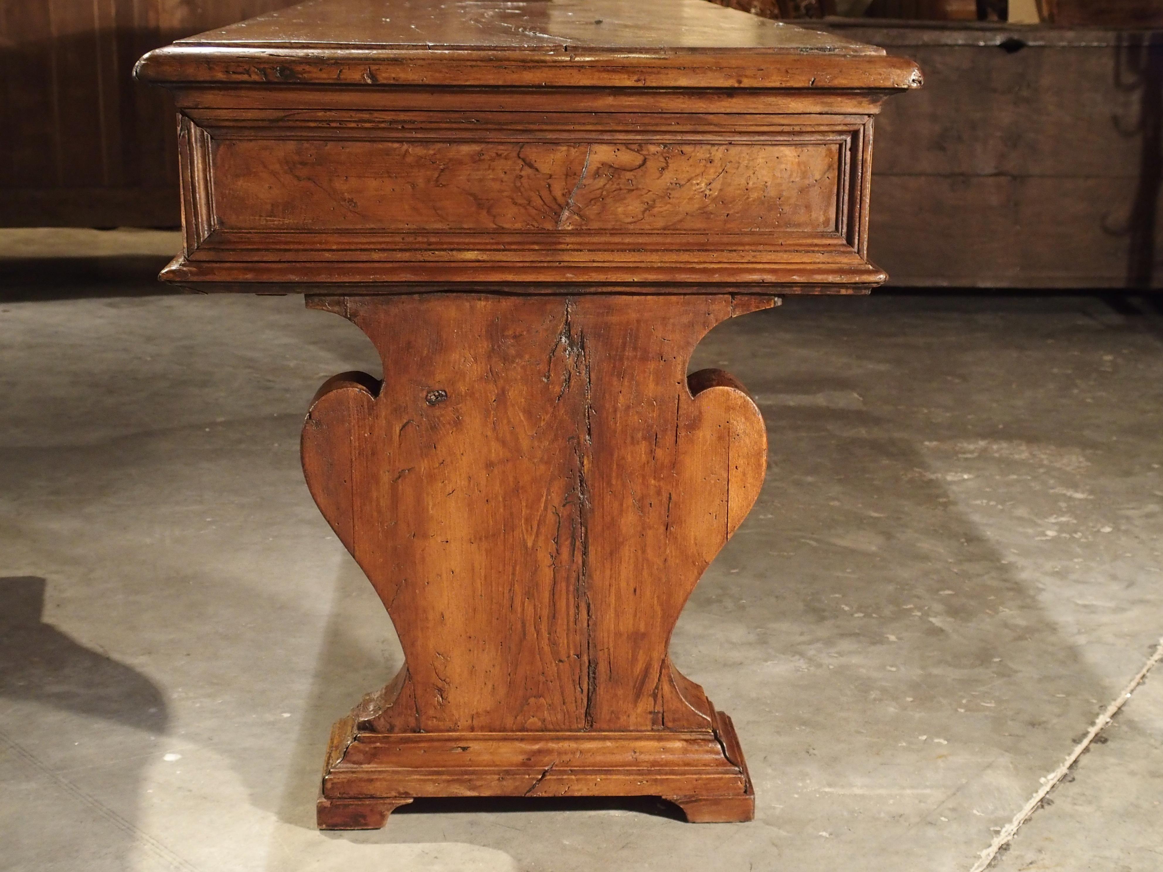 19th Century Walnut Wood Refectory Table from Italy 8