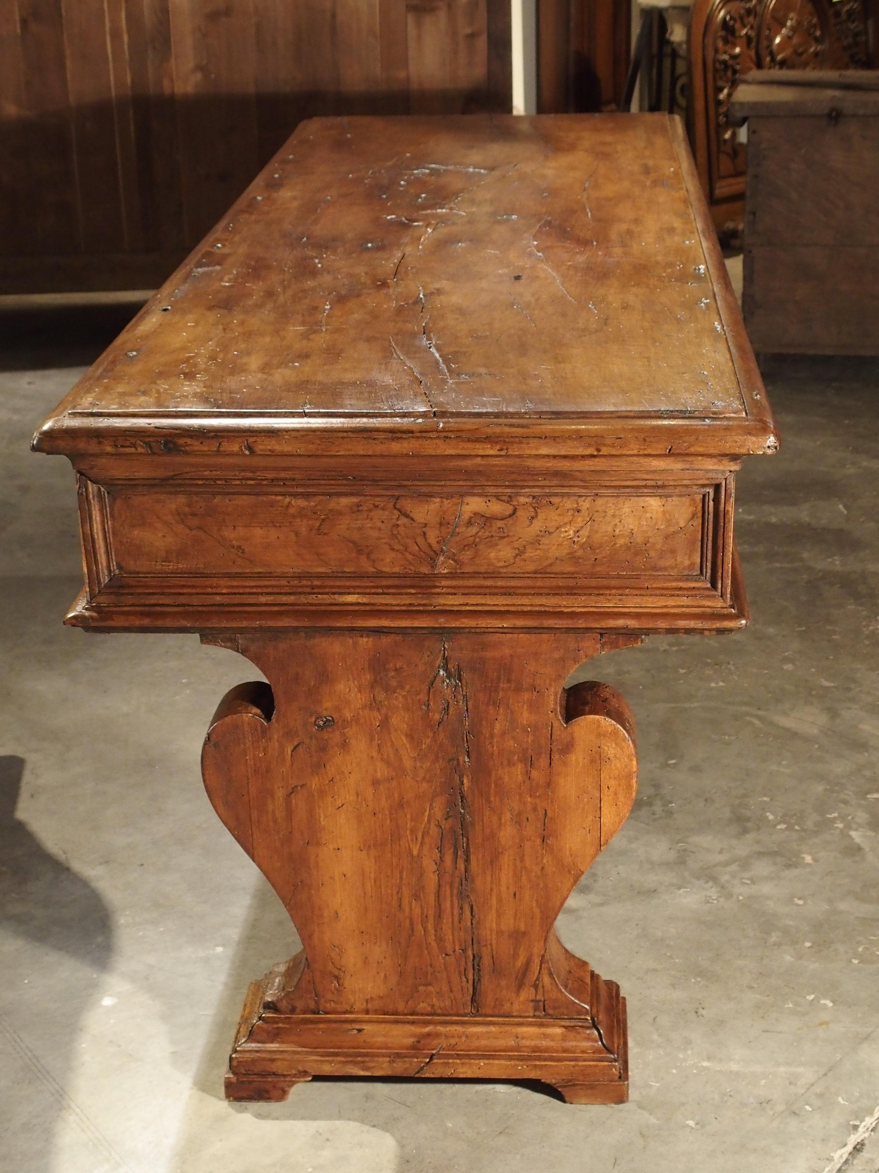 19th Century Walnut Wood Refectory Table from Italy 9