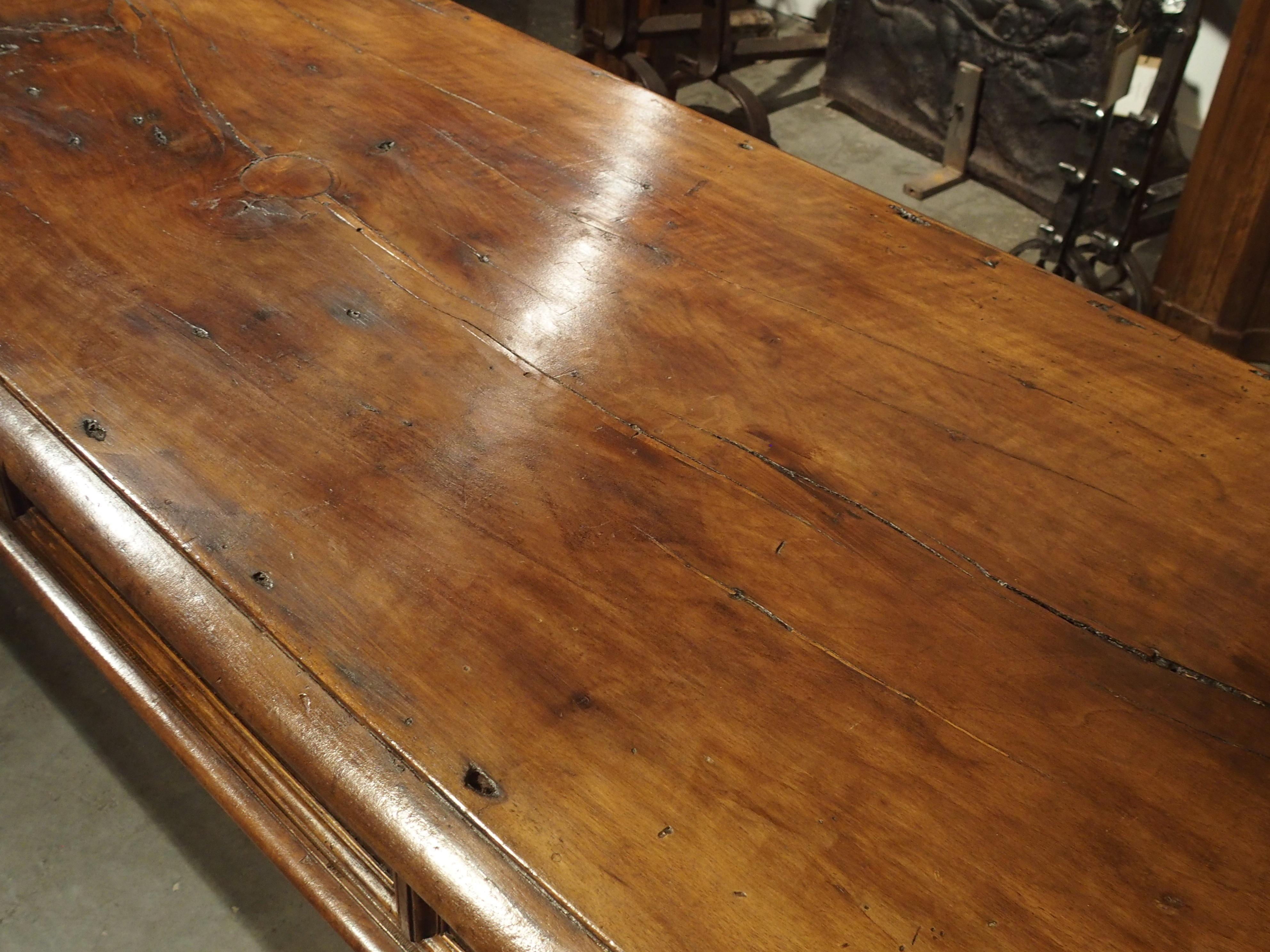 19th Century Walnut Wood Refectory Table from Italy 12