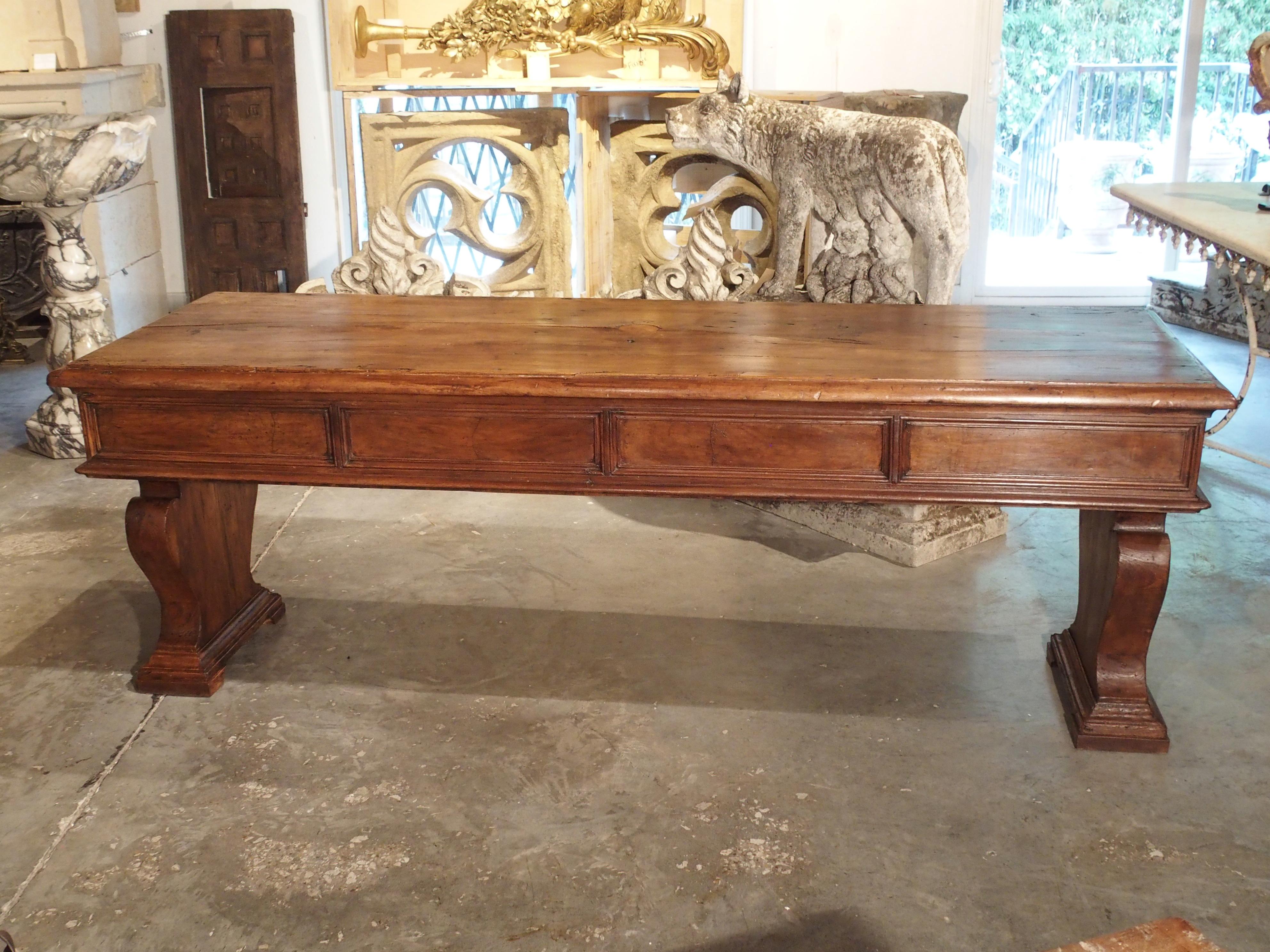 19th Century Walnut Wood Refectory Table from Italy 16