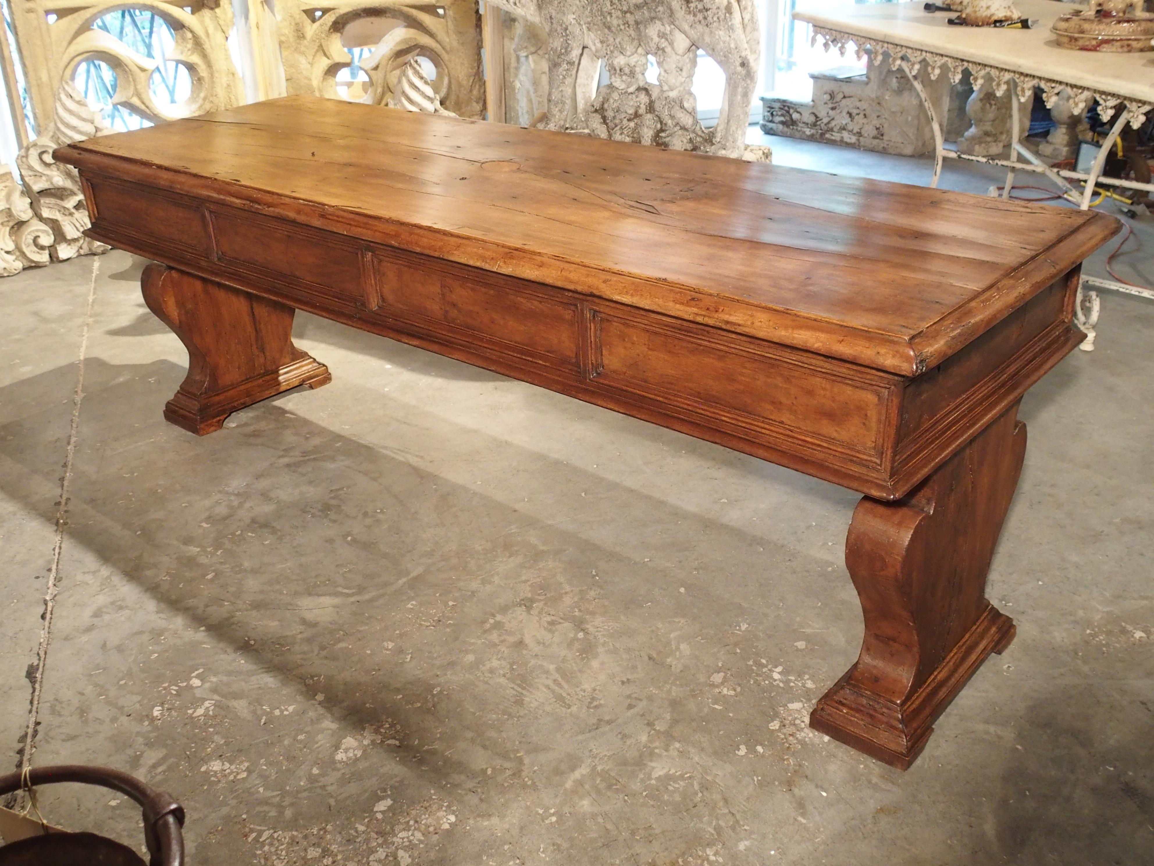 19th Century Walnut Wood Refectory Table from Italy In Good Condition In Dallas, TX