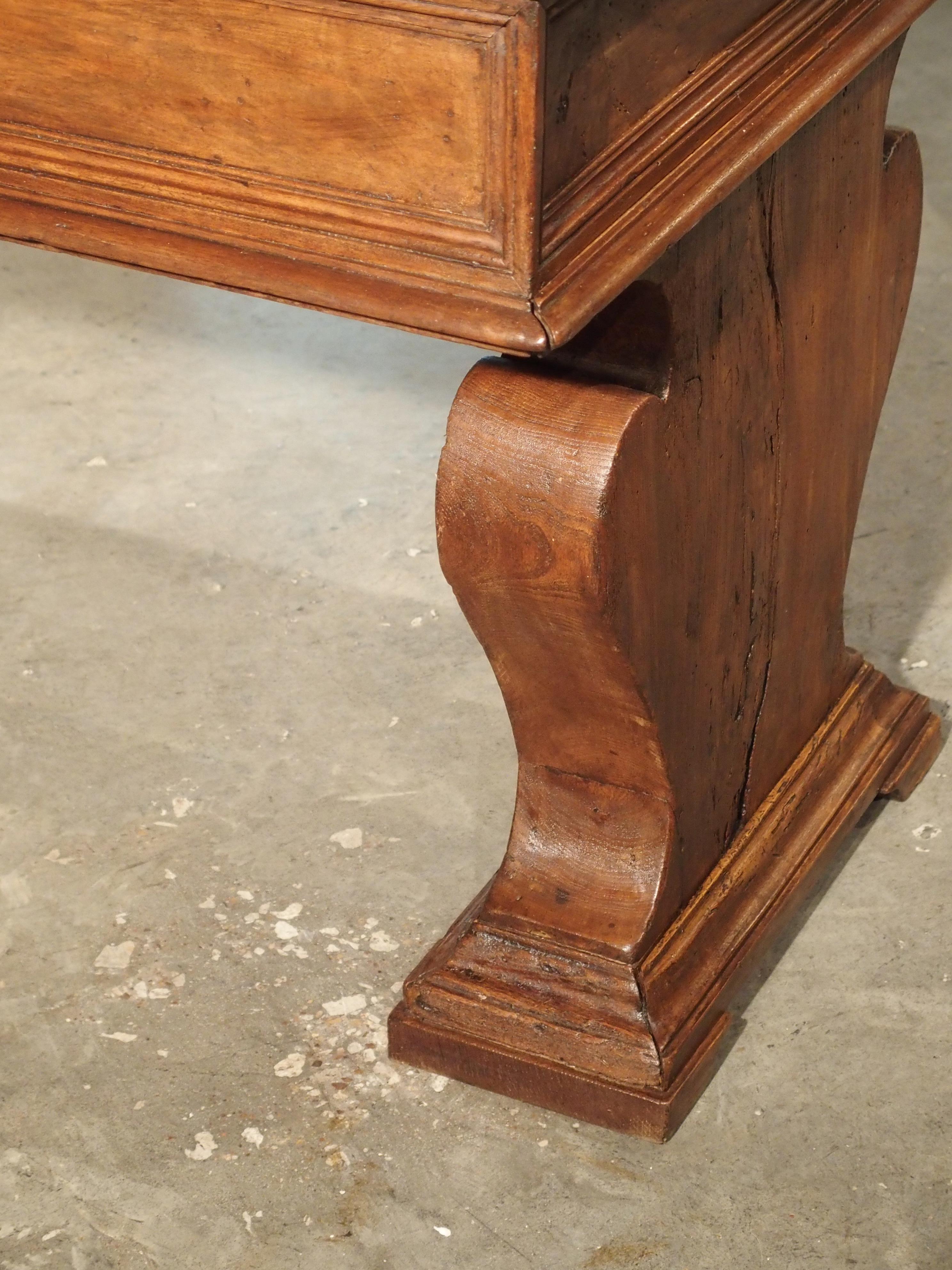 19th Century Walnut Wood Refectory Table from Italy 1