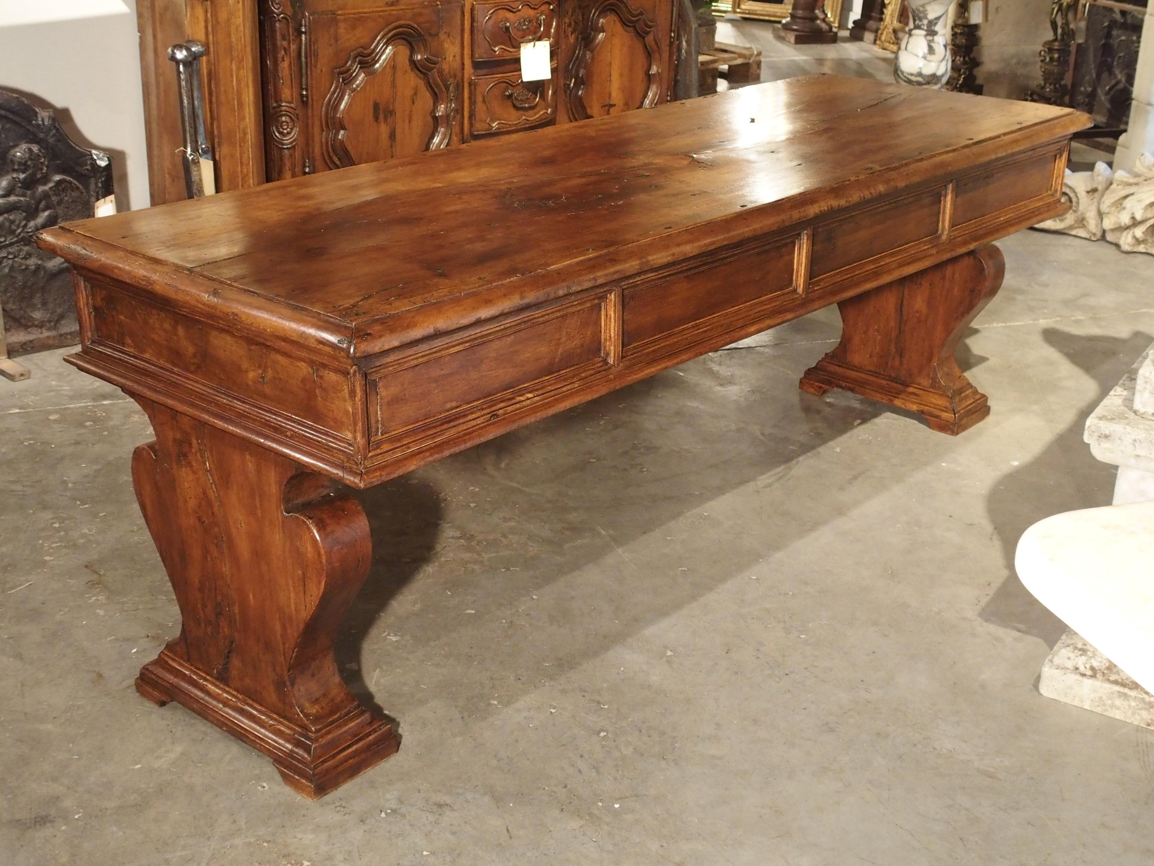 19th Century Walnut Wood Refectory Table from Italy 3