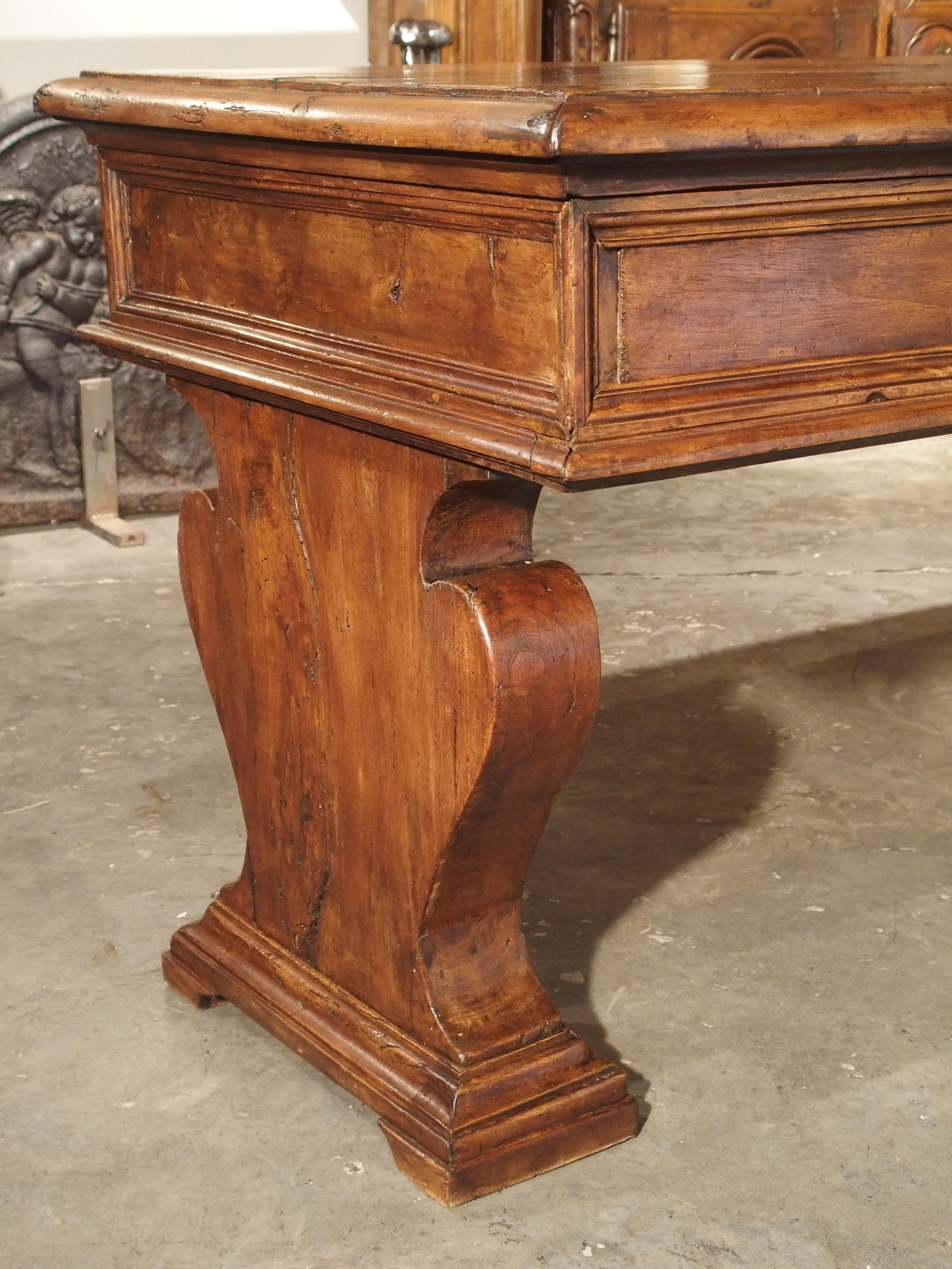 19th Century Walnut Wood Refectory Table from Italy 4
