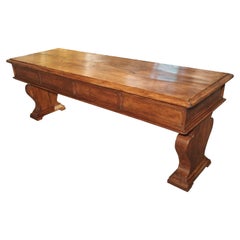 19th Century Walnut Wood Refectory Table from Italy