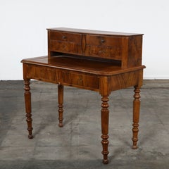 19th Century Walnut Writing Desk with Drawers, 1870s