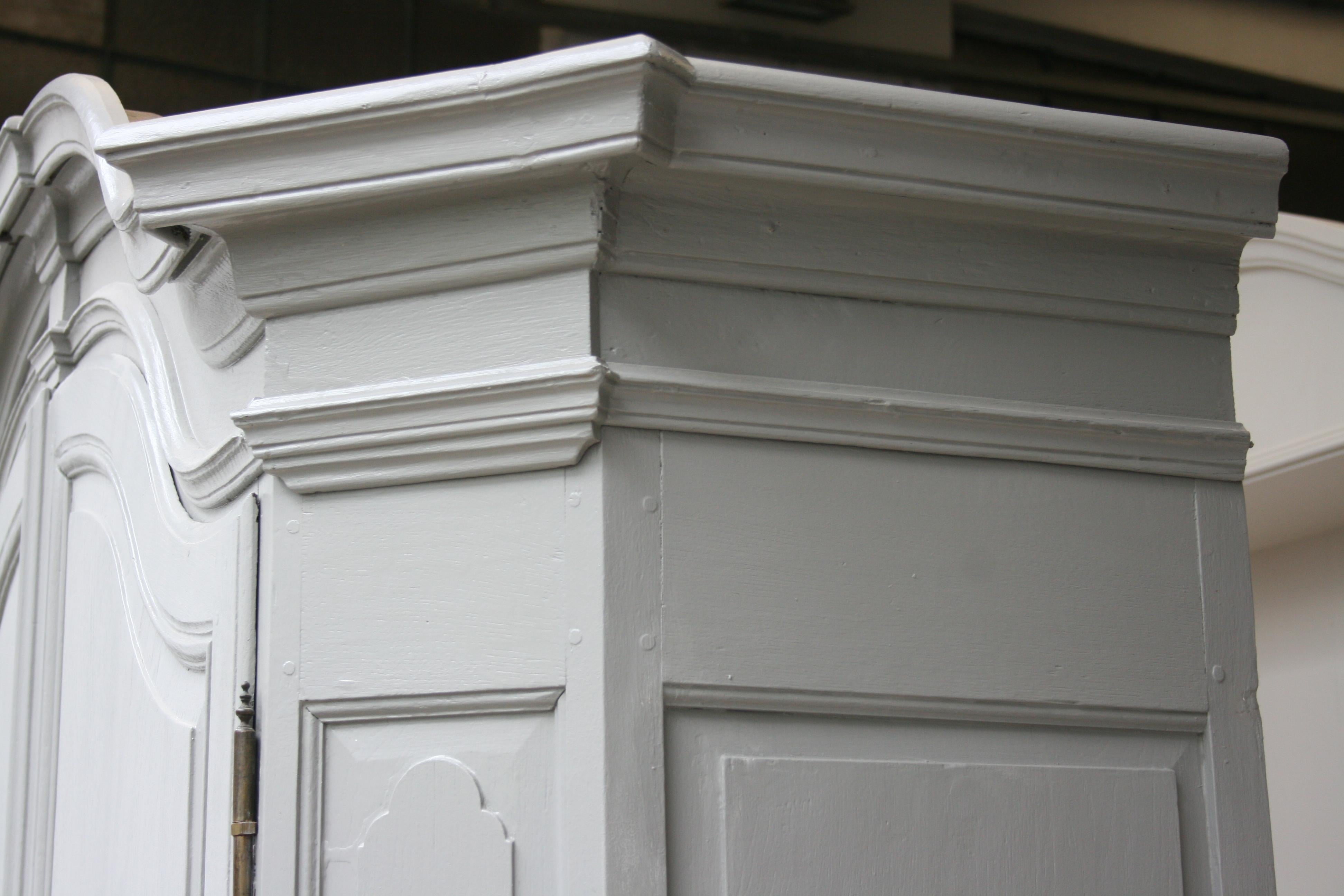 19th Century Wardrobe Made of Oak, Grey Painted 3