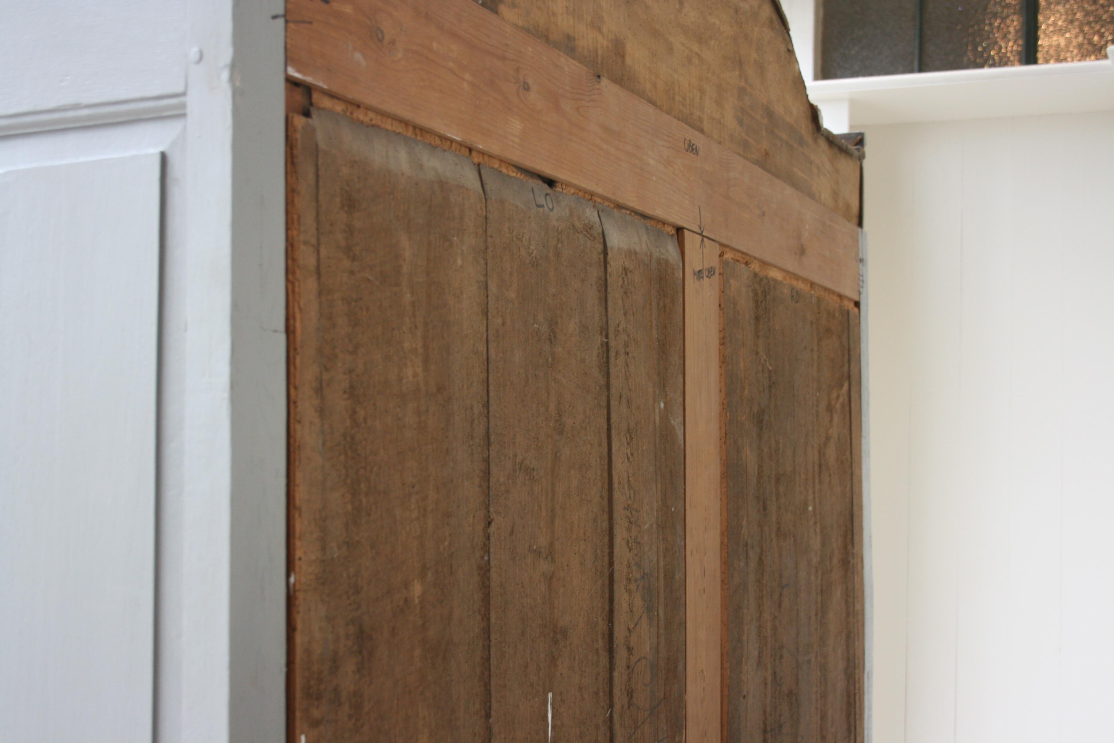 19th Century Wardrobe Made of Oak, Grey Painted 10