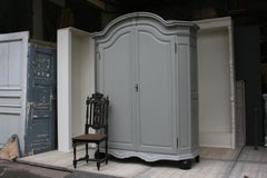 19th Century Wardrobe Made of Oak, Grey Painted