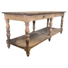 Antique 19th Century Washed Oak Drapers Table