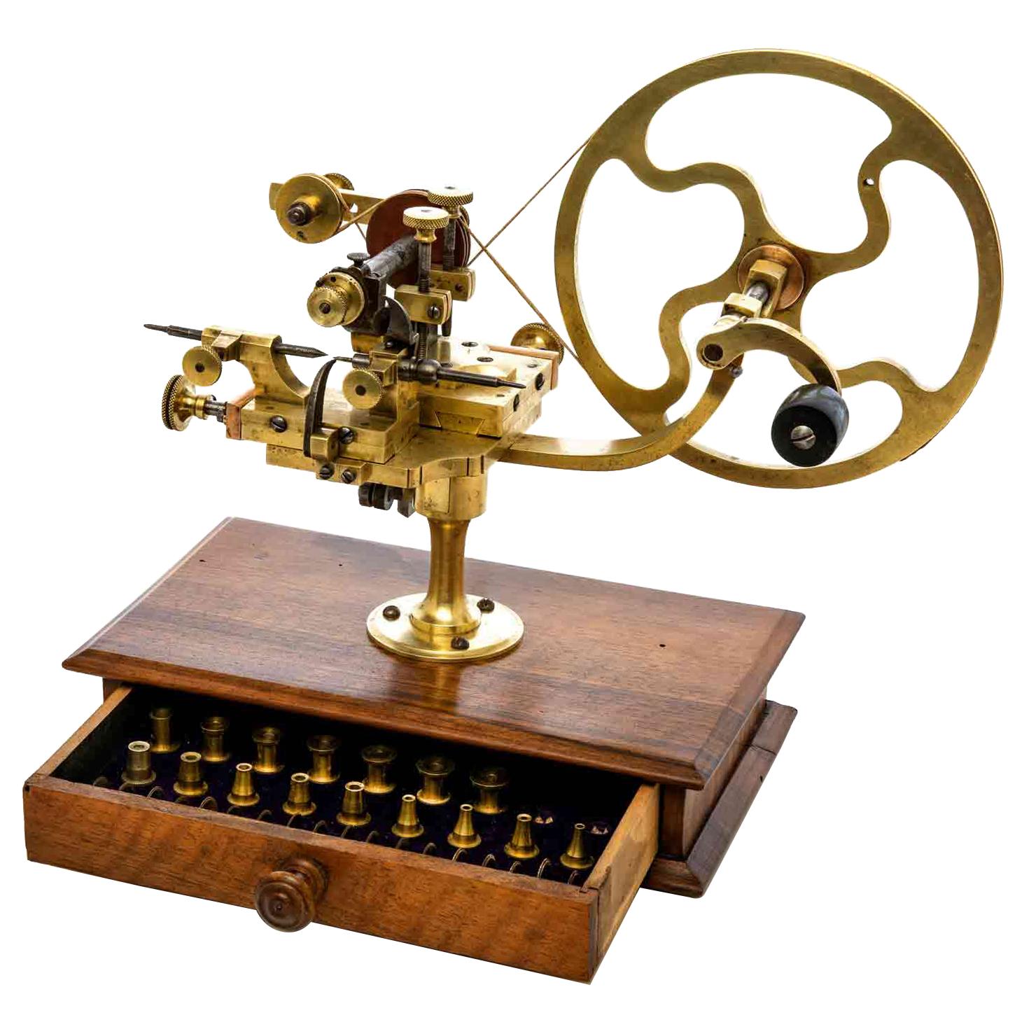 19. Jahrhundert Uhrmacherzahnrad Abrundungswerkzeug Wunderkammern Instrument
