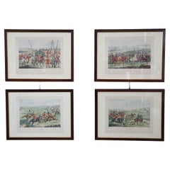 19th Century Watercolor Etchings by Henry Thomas Alken, Fox Hunting, Set of 4
