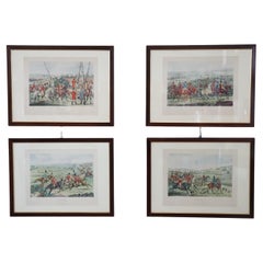 Gravures à l'aquarelle du XIXe siècle par Henry Thomas Alken, chasse à la renard, lot de 4