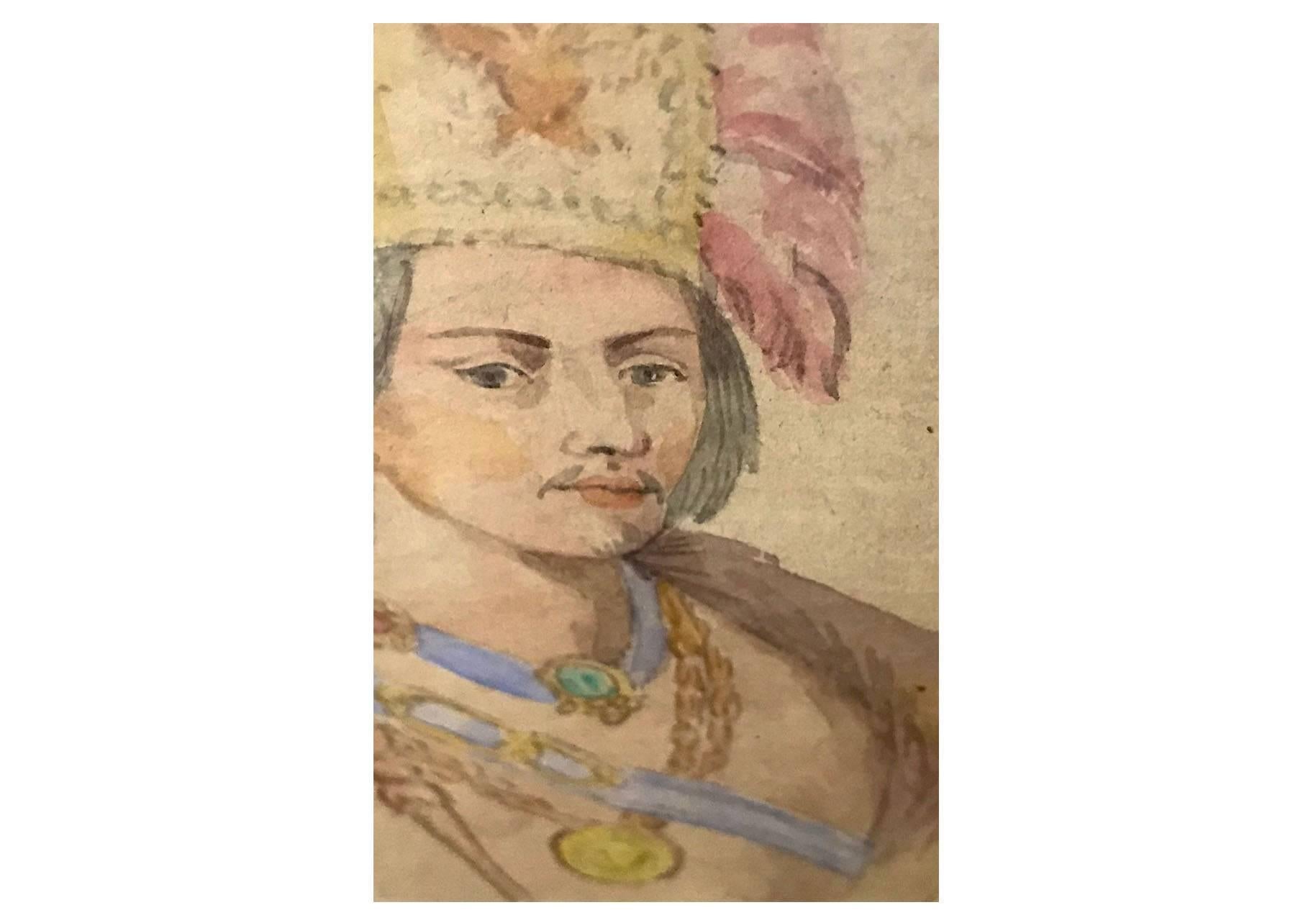 This signed plate emerged from the graphic compendium entitled Costumes civils, militaires et réligieux du Mexique. In this work, Linati included not only picturesque representations of the common people, but also a few historical figures,