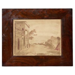 19th Century Watercolour Abraham expelling Hagar and Ishmael Aftr Claude Lorrain