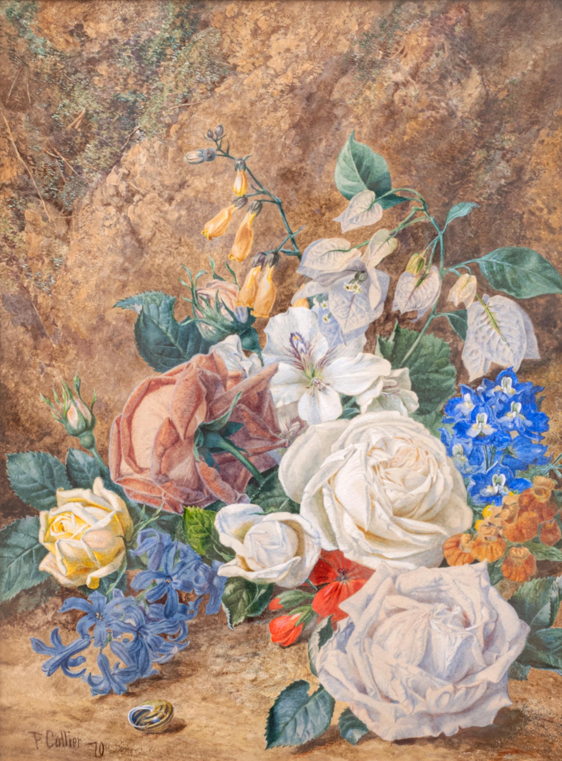 Victorien Aquarelle du 19e siècle par Thomas Frederick Collier (1823-1885), Une fleuriste en vente