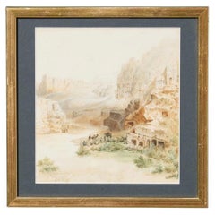 19th Century Watercolour of The Petra Valley