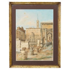 Acquerello del XIX secolo del Foro Romano