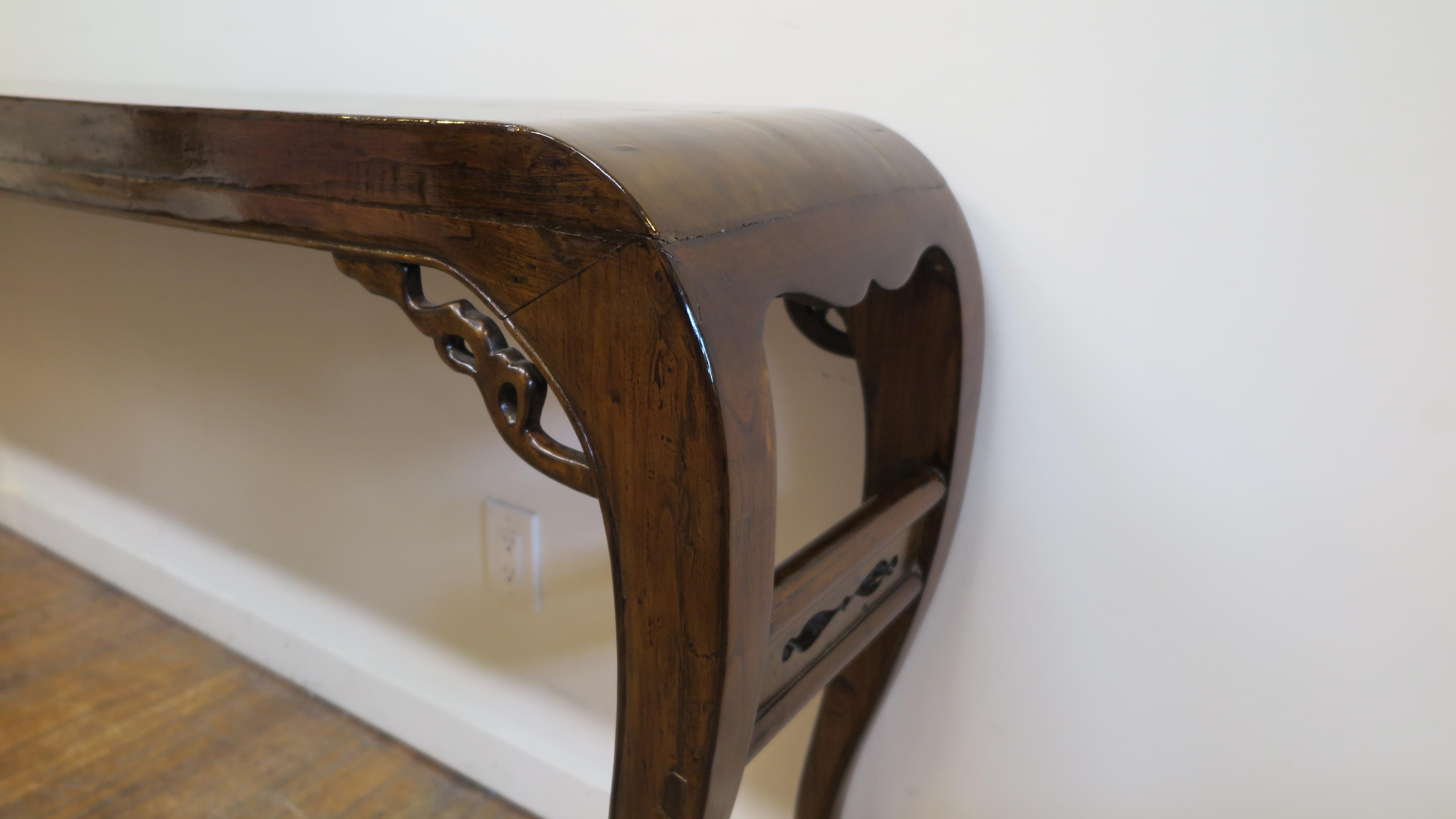 19th Century Waterfall Edge Console Table 4