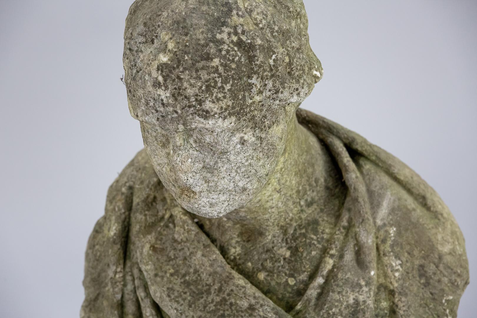 British 19th Century Weathered English Marble Bust