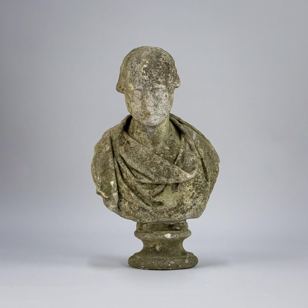 19th Century Weathered English Marble Bust 2