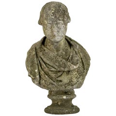 19th Century Weathered English Marble Bust