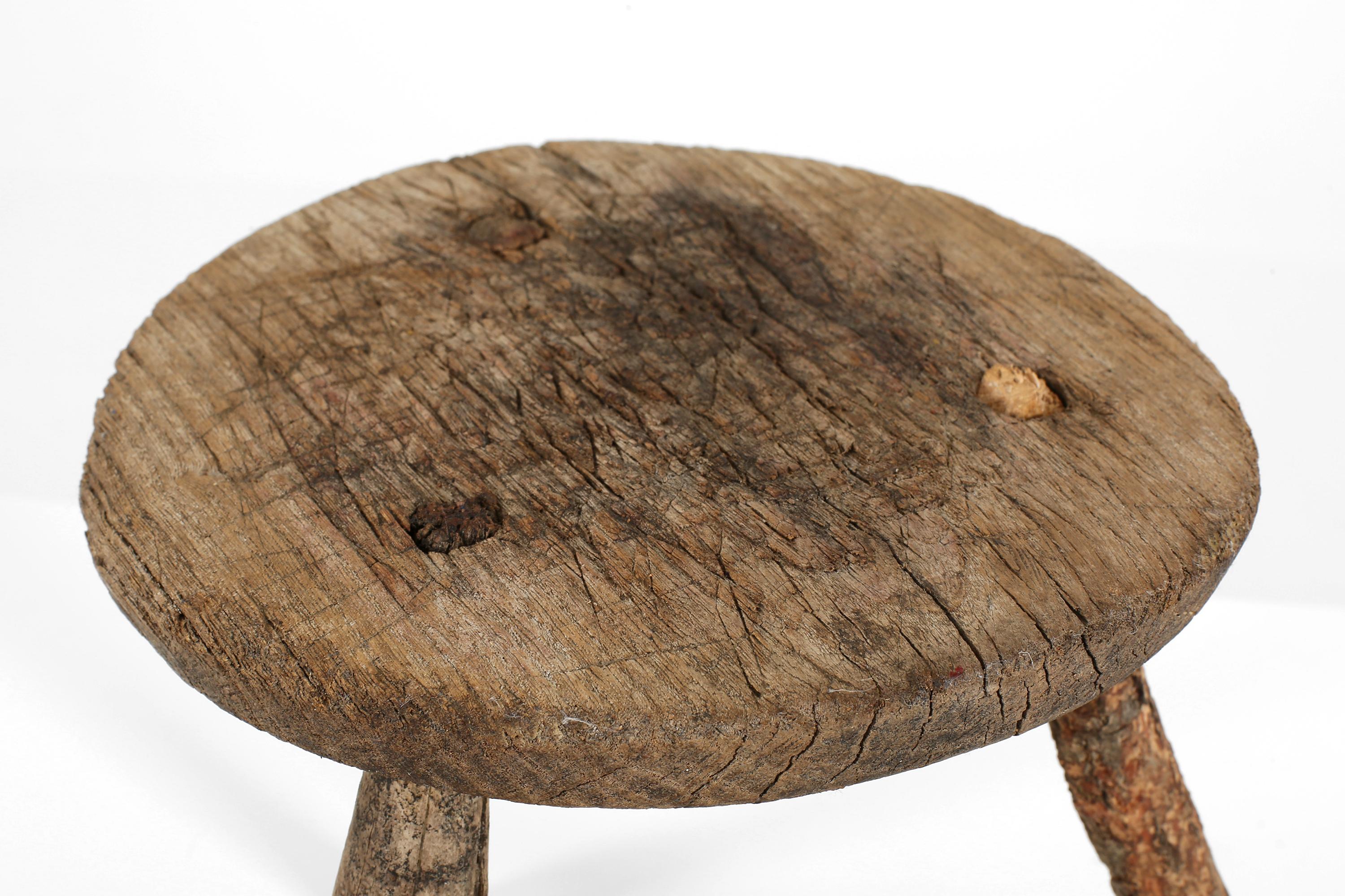 19th Century Weathered Italian Work Stool In Good Condition In London, GB