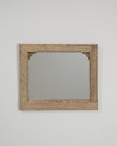 19th Century Weathered Oak Mirror Frame in French Provincial Style