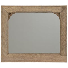 19th Century Weathered Oak Mirror Frame in French Provincial Style