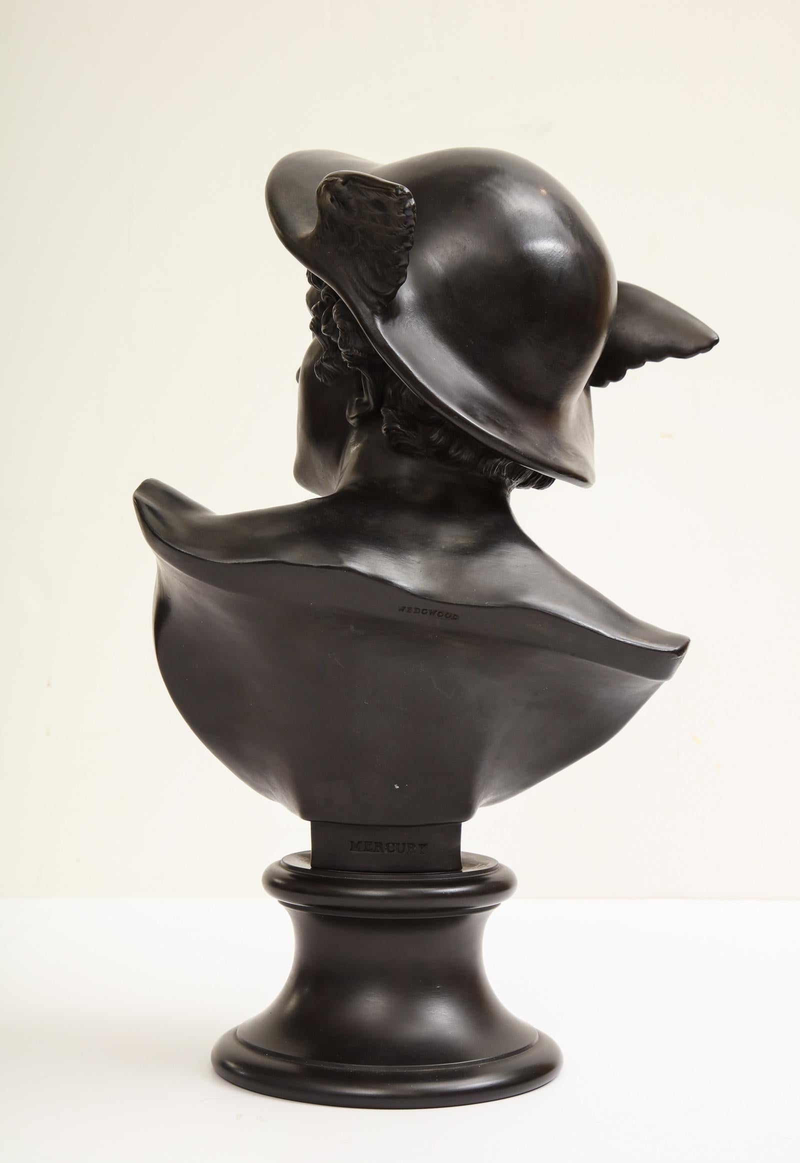 19th Century Wedgwood, Black Basalt Bust of Mercury For Sale 2