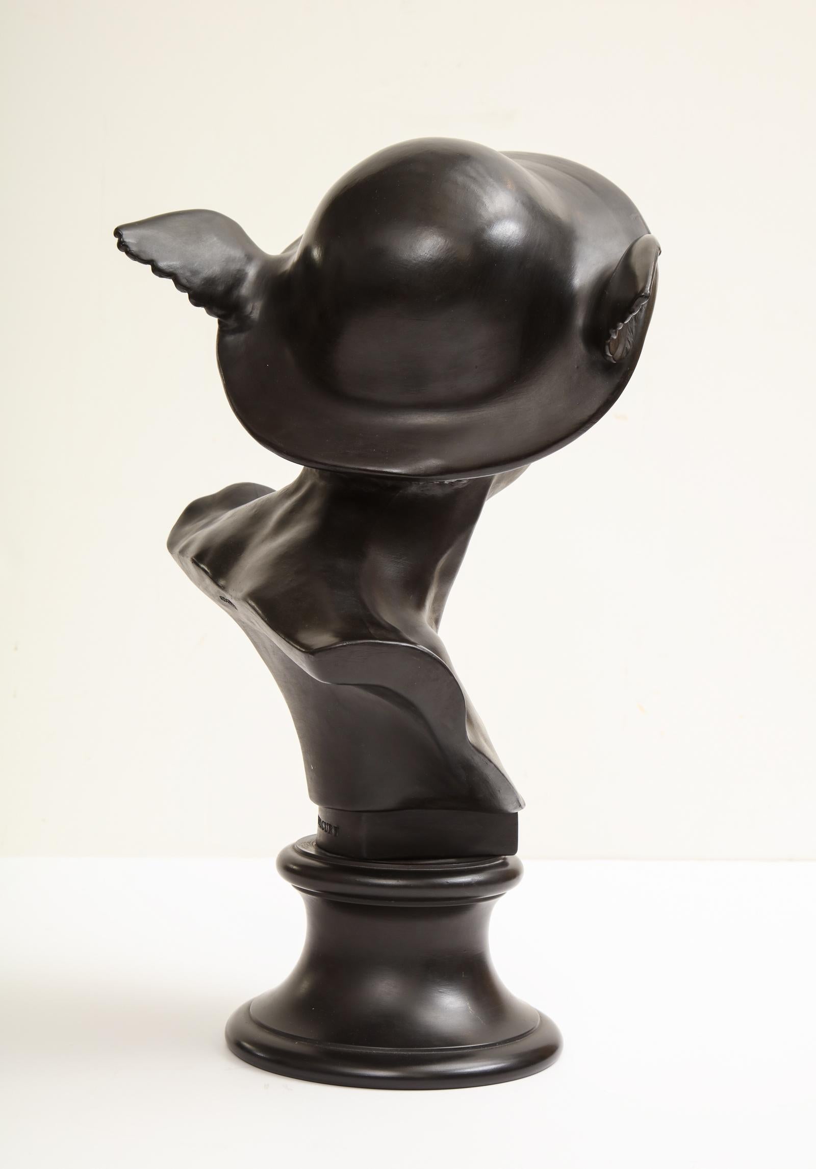 19th Century Wedgwood, Black Basalt Bust of Mercury For Sale 3